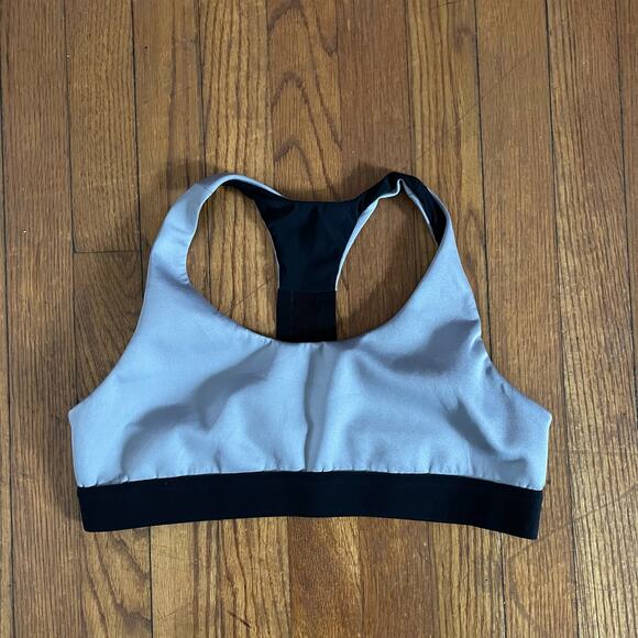 Koral Size L Large Sports Bra Racerback Grey Black - Picture 1 of 2